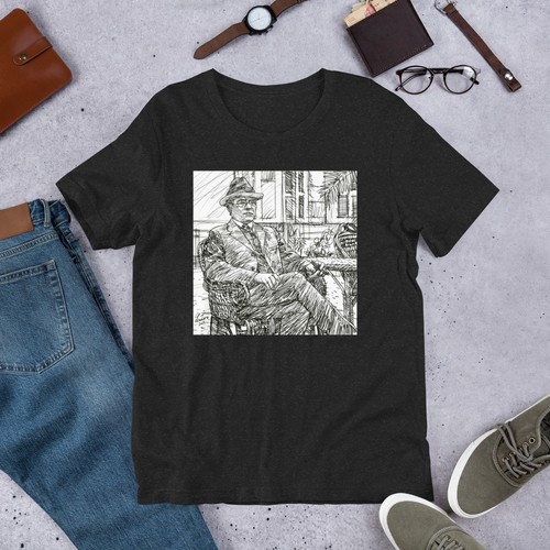 Camiseta Unisex - EDGAR LEE MASTERS Tinta Retrato - Ropa Camisa Cuchara Río - Imagen 4 de 6
