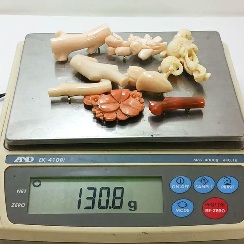 Juego de 8 Clip Obi Coral Japonés Vintage - Peso Total 130,8 g - Imagen 18 de 18