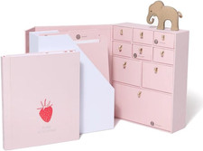 Baby Memory Book Baby Deluxe Keepsake Box Gender-Neutral, Fabric-Bound, Acid
