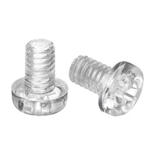 M4x6mm Threaded Nylon Phillips Cross Pan Head Machine Screws Bolts Clear 20Pcs