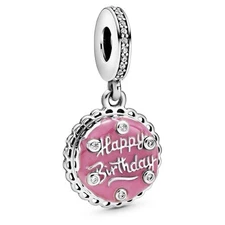 Pandora Pink Birthday Cake Dangle Charm 798888C01 With Gift Box
