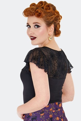 Retro Vintage Spider Web Lace Style Top - Picture 2 of 5