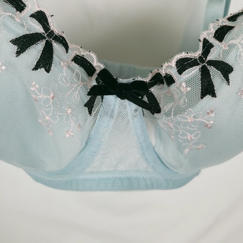 Vintage Victorias Secret Balconette BH 40C Bügel leicht gefüttert blau Schleife Y2K - Bild 4 von 12