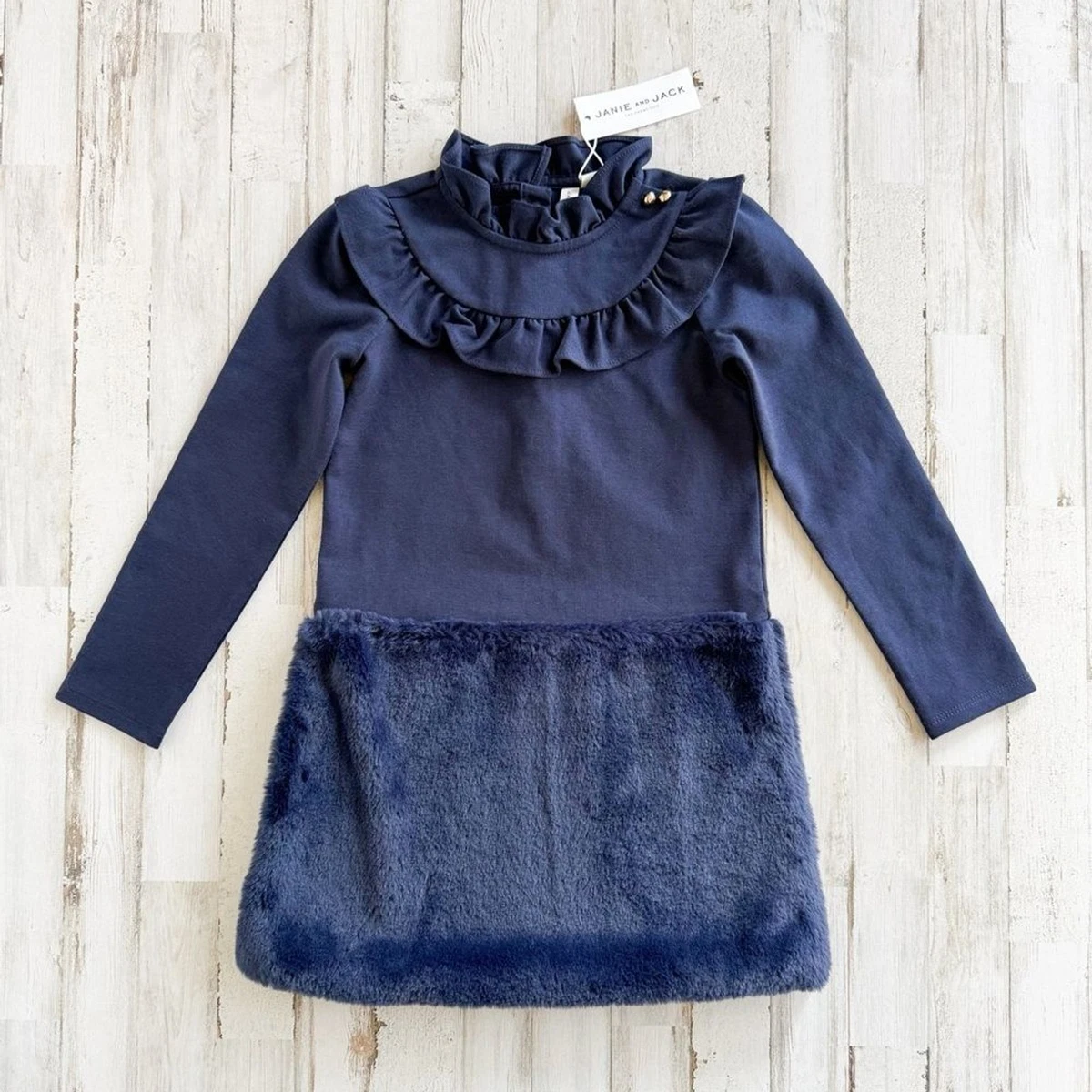 Robe Fille Charter Club En Velours Rose - Manches Longues, Col Et Poignets En Fausse Fourrure, Taille 6 - Occasion Très Bon État