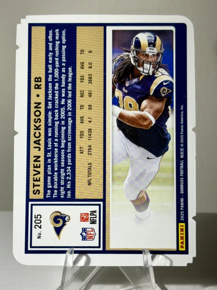 STEVEN JACKSON Die-Cut 2025 Donruss Gold Rams #205 /25 SSP RARE RAMS - Image 2 of 2