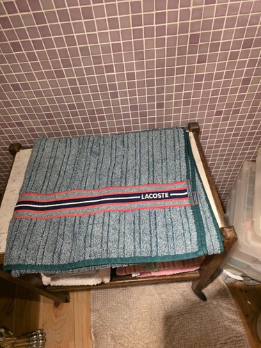 Vintage serviette de Bain éponge By Lacoste 140 x95 cm , 100% Coton - Picture 4 of 4