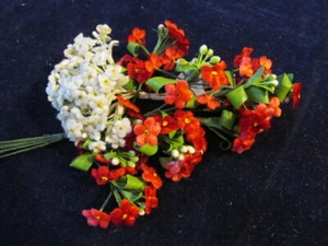 Vtg-Millinery-Flower-Collection-Red-White-Velvet-Forget-me-Not-1-4-1-2-034-Gr-H3381