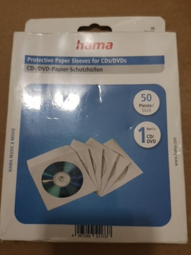 1x50 Hama CD/DVD Papierhüllen weiss SK CD/DVD Blu-ray Hülle | eBay.de