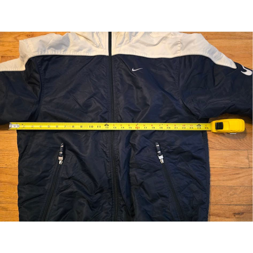 Vintage 90s Nike Puffer Jacket Mens SZ M Hooded Logo Weather Resistant Down Fill - Picture 9 of 12