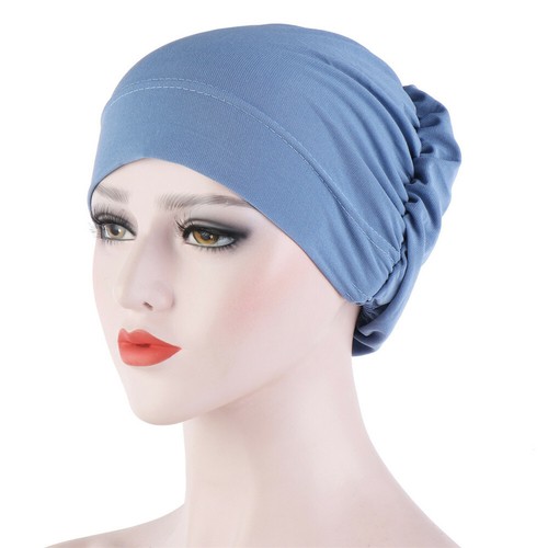 Muslim Women Hijab Hats Bonnet Caps Pleated Head Cover Beanie Underscarf Islamic - Picture 26 of 31