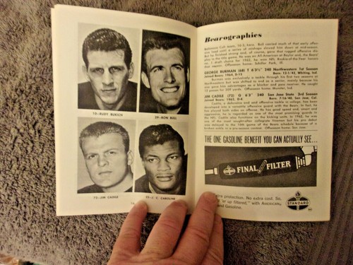 1964 CHICAGO BEARS MEDIA GUIDE Yearbook 1963 NFL CHAMPS! MIKE DITKA Program AD - Picture 5 of 12