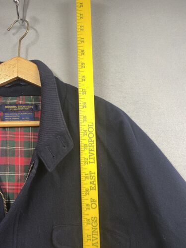 Brooks Brothers Coat Men’s Size 44R Wool & Alpaca Dark Blue Lined Full Zip - Picture 3 of 5