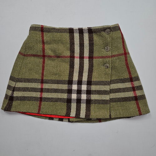 Burberry Brit Childrens Girls Nova Check Plaid A Line Skirt green Size 8 years