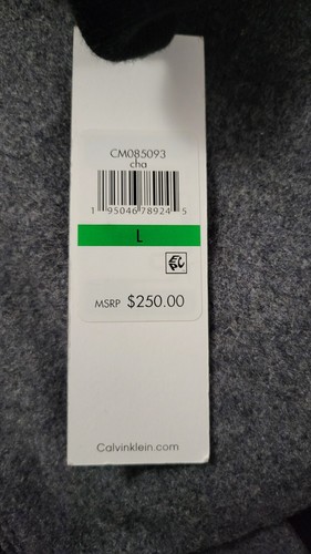 NUOVO BOMBER UOMO CALVIN KLEIN MISTO LANA ANTRACITE GIACCA CON RIFINITURE IN MAGLIA TAGLIA L - Foto 3 di 4