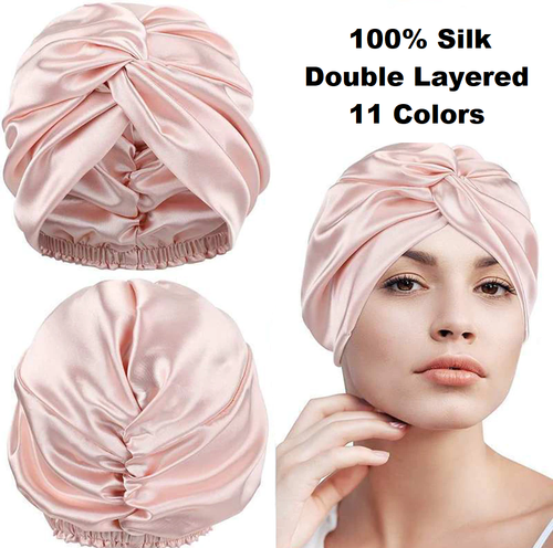 100% Silk Double Layered Hair Cap 