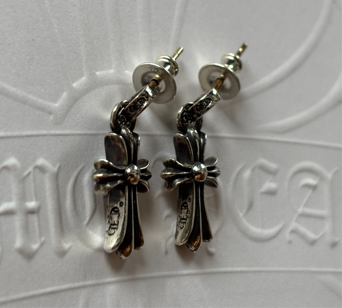 100% Authentic Chrome Hearts Baby Fat Cross Earring (SINGLE