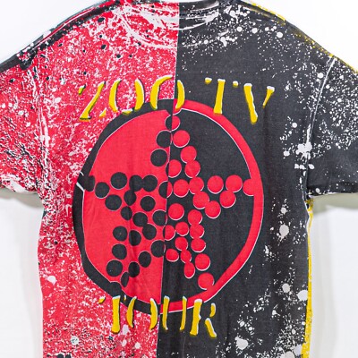 1992 U2 Achtung Baby Zoo TV Tour All Over Print T-Shirt XXL