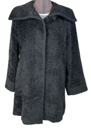 Max Mara $4500 Black Teddy Coat Alpaca Lana Wool S