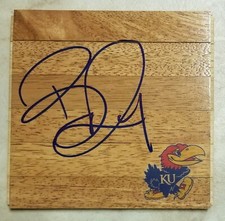 KANSAS JAYHAWKS Brandon Rush SIGNED HARDWOOD FLOOR PIECE AAC COA 🔥