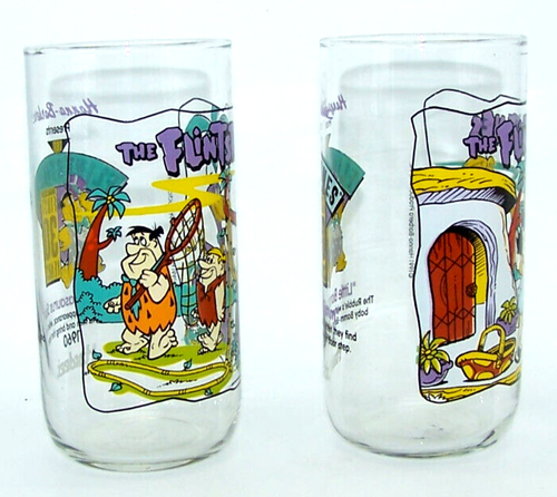 2 gafas vintage 1991 Hardee's Flintstones primeros 30 años 1960 1964 - Imagen 7 de 8