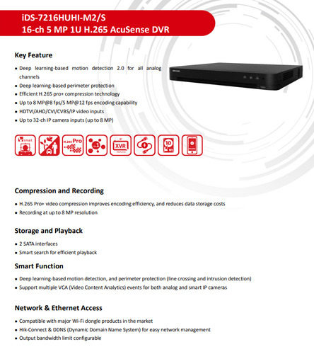 Ⲏіkvіsіon Original iDS-7216HUHI-M2/S 4K 8MP DVR 16 channel H.265+ TVI NO HDD - Picture 4 of 7