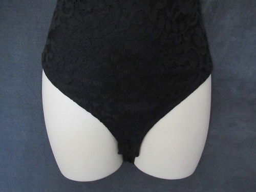 Neu ohne Etikett Primark sexy schwarz Chantilly Spitze Herzausschnitt Teddy Body hoch geschnitten S 6/8 - Bild 6 von 12