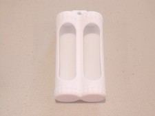 2 bay SILICONE PLASTIC STORAGE PROTECTIVE CASE HOLDER BOX 20700 BATTERY WHITE