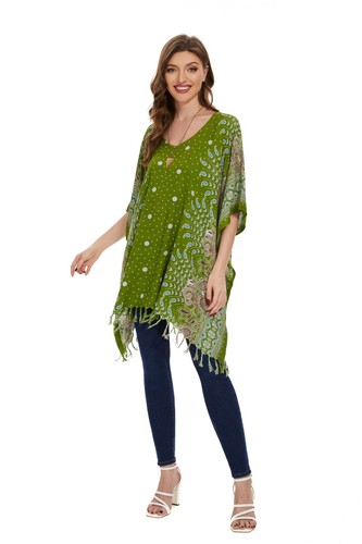 Beautybatik Women Boho Flora Printed Short Sleeve V neck Plus Size Tunic Tops - Picture 84 of 89