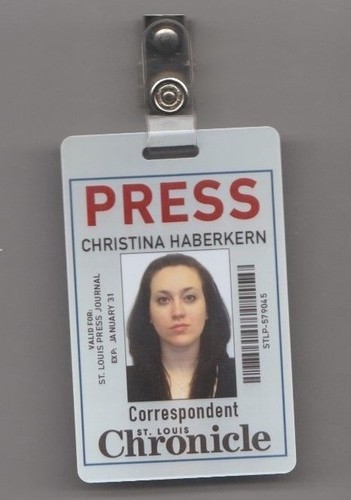 Ekran ostrych przedmiotów używany St Louis Chronicle Female Press ID z klipsem (A1)