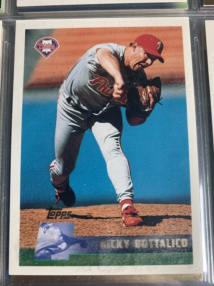 Lote de 6 tarjetas de béisbol Ricky Bottalico.  1 tarjeta autografiada  Foto 2 de 4