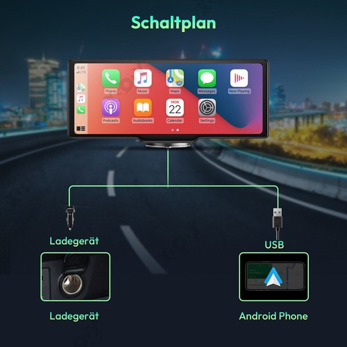 4K 10.26-Zoll Wireless Apple Carplay Android Auto Display Vorne Rückfahrkamera - Bild 10 von 15