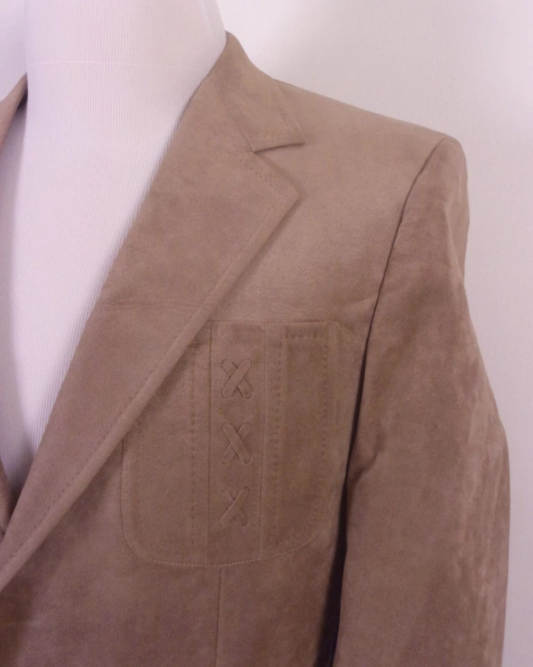 Blazer Abrigo Deportivo Vintage Años 70 LeBaron Usado en Excelente Condición Skinner Ultra Gamuza Cuero Sintético 40 R Foto 2 de 4