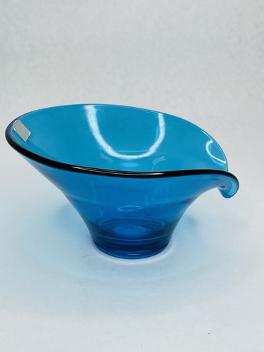 Vintage Wikinger Glas Epic Bluenique Lipp Bon Bonschale 6,5" Aqua mit Aufkleber Süßigkeiten - Bild 3 von 13