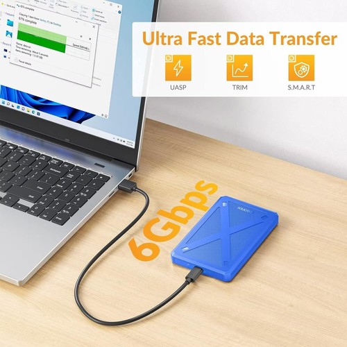 IDsonix Externe Festplattengehäuse 2.5 Zoll USB 3.0 für 9.5mm 7mm SATA SSD HDD - Afbeelding 3 van 7