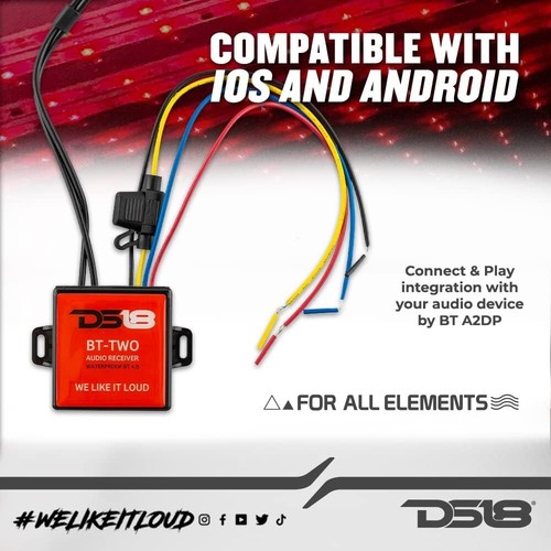 BTTWO Bluetooth Receiver - Waterproof Rated, BT 4.0, Remote Trigger Output, ... - Afbeelding 3 van 5