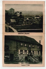 SIERSTHAL Moselle postcard 57 general view and grocery store P. Reln small tiny folds