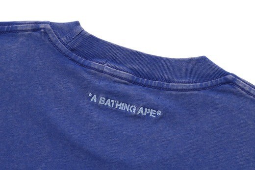 A BATHING APE Men's GARMENT DYE SPRAY PRINT COLLEGE RELAXED