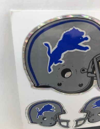 1980’s NFL Detroit Lions Holo Football Helmet Prism Sticker Card Vintage - Picture 3 of 13
