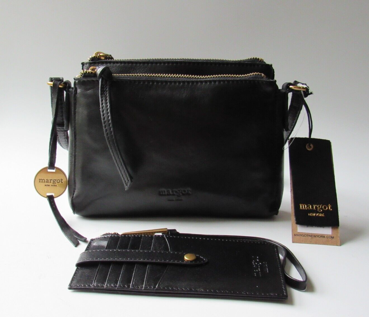 Margot Purse ? Margot Shoulder Bag | Black Crocodile Embossed Leather main image 2