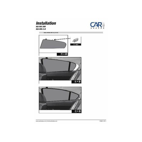 Sonnenschutz für Kia Rio 3-Türer BJ. 2011-17, Blenden hinten + Heckscheibe - Bild 8 von 12