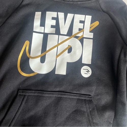 Nike Toddler Boys 4 Nike 3Brand Level Up Hooded Sweatshirt Black Gold NEW - Picture 5 of 5