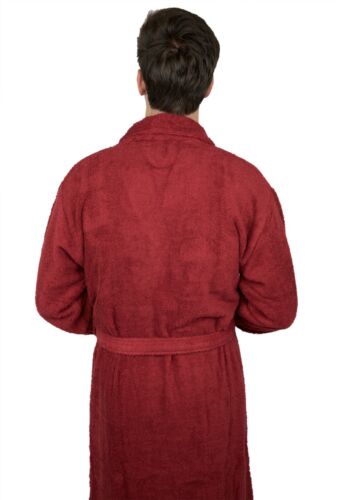 100% Cotton Mens Bathrobe Shawl Collar Kimono Gown Spa Night Sleepwear Robe Coat - Picture 38 of 38