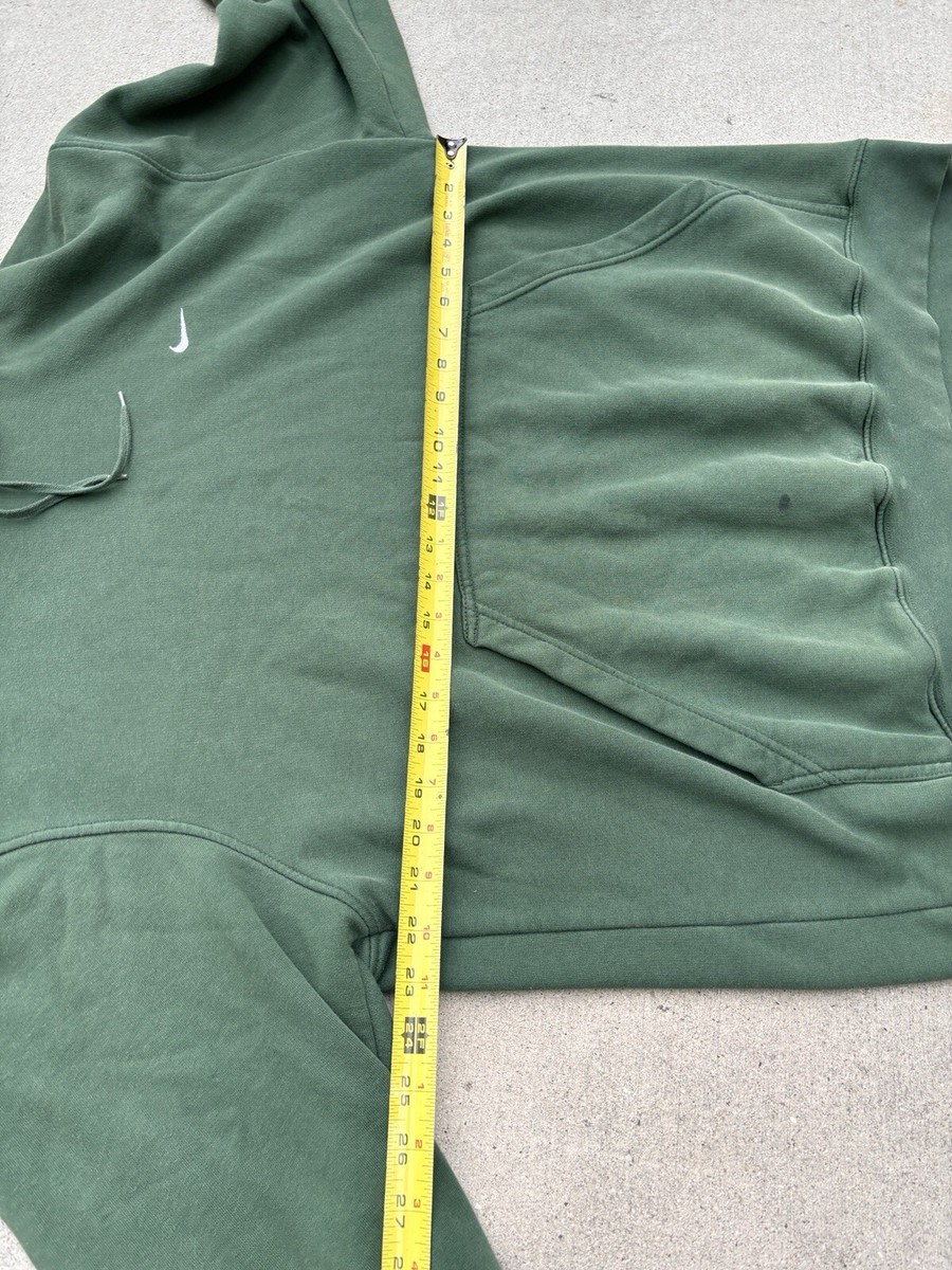 Vintage 00's Nike Swoosh Green Hoodie Silver Bar Tag Sz XL
