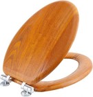 Angel Shield Wood Toilet Seat Elongated with Soft Close,Easy Clean,Quick-Release