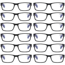 12 PK Unisex Anti Blue Light Reading Glasses Spring Hinge Readers for Men Women