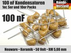 1/5/10 x 100 nF Keramikkondensator 50 Volt, RM 5,08 mm, MLCC Kondensator Keramik