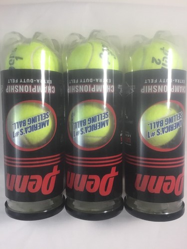 Penn Championship Tennis Balls Extra Duty Felt Lot of 3 Cans Sealed - Picture 5 of 12