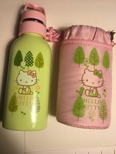 Rare 2008 Sanrio Original Hello Kitty aluminum water bottle Japan W Sleeve