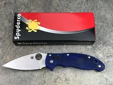Spyderco Manix 2 Blue Lightweight Knife Plain Edge C101PBL2