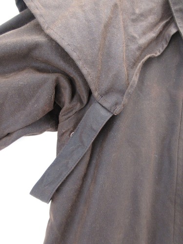 VINTAGE Outback Trading Co Jacket Men XS Brown Waxed Rider Duster Oilskin Bush - Picture 6 of 14